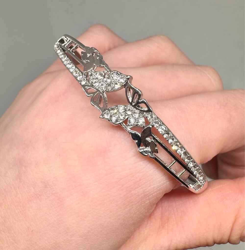 18k gold plated silver butterfly bangle